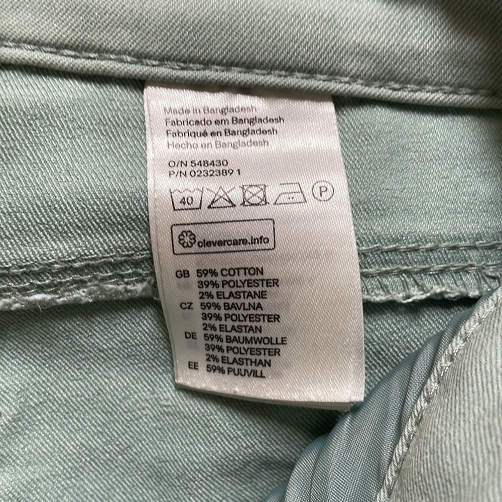 H&M mint green cotton skinny pants size 4 - Picture 5 of 6
